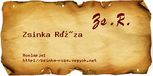 Zsinka Róza névjegykártya